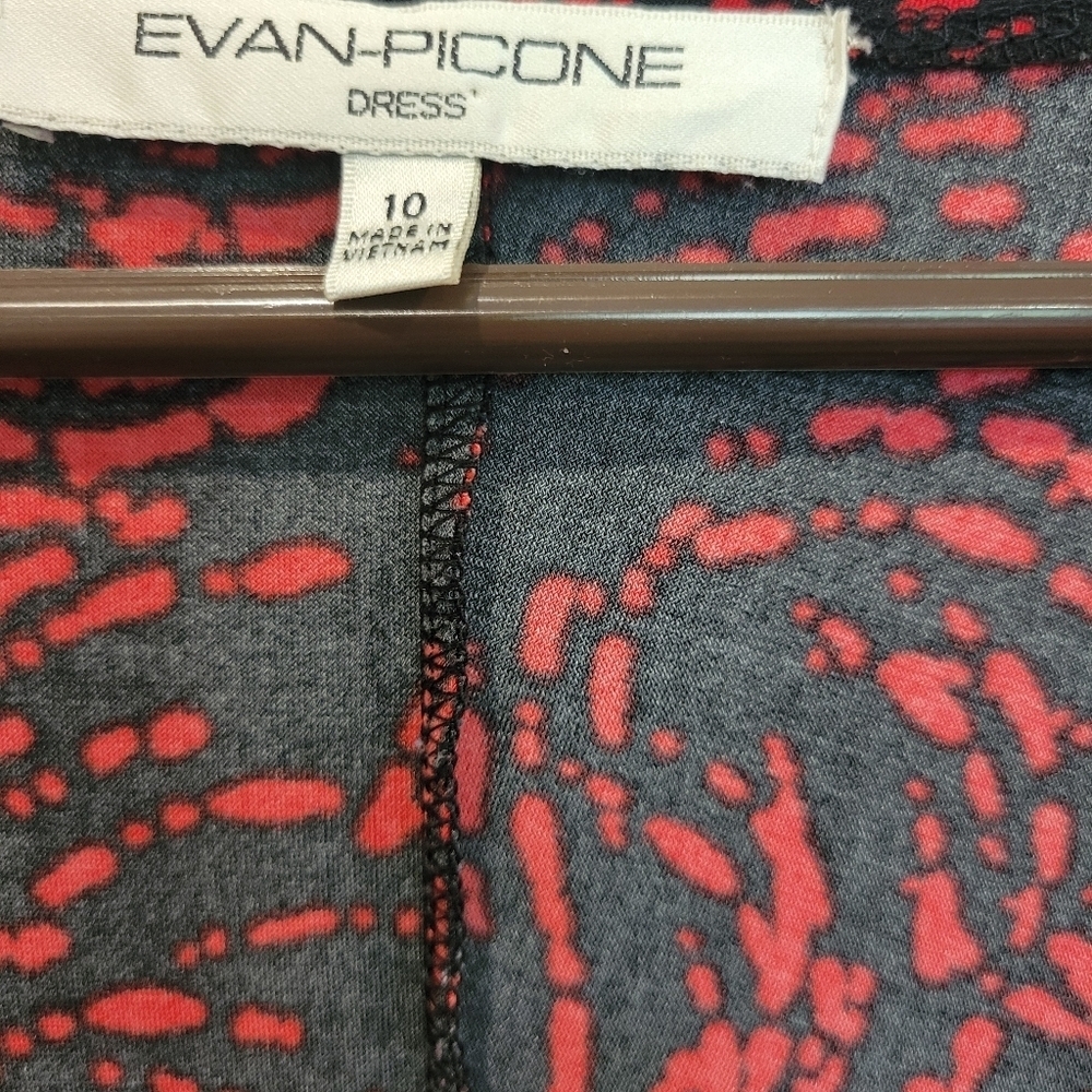 Evan Picone Elegant Faux Wrap V Neck Dress In Size 10 - Picture 4 of 10